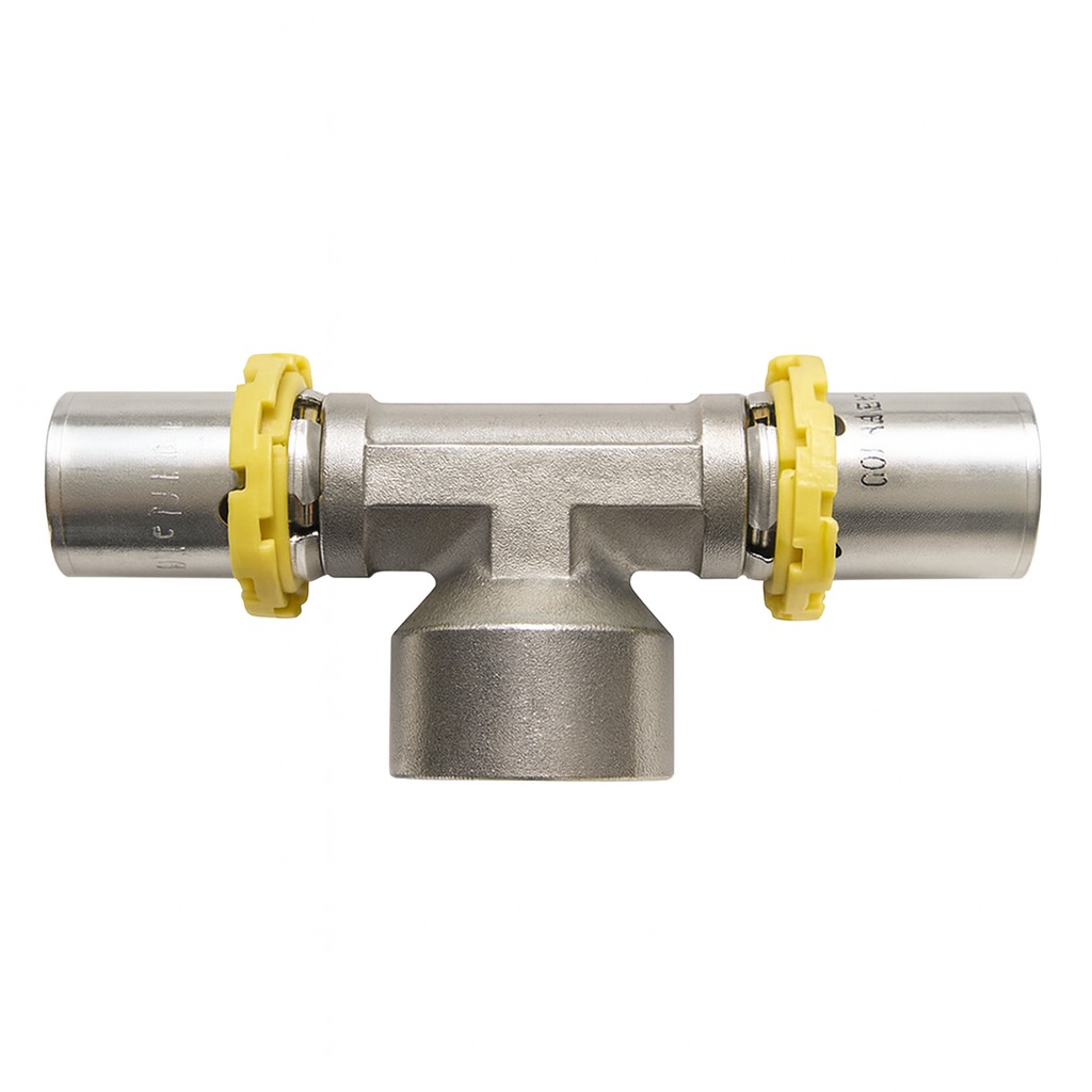 TEE MULTISTRATO GAS 16x16X1/2 A PINZARE FEMMINA