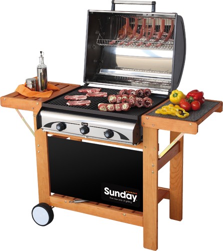 BARBECUE GAS GRILL PROFY 3 W INOX SUNDAY