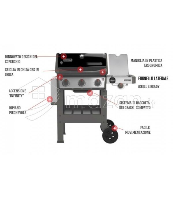 Barbecue a gas Weber Spirit II E-320 GBS con fornello laterale mod. 45012129 - immagine 3