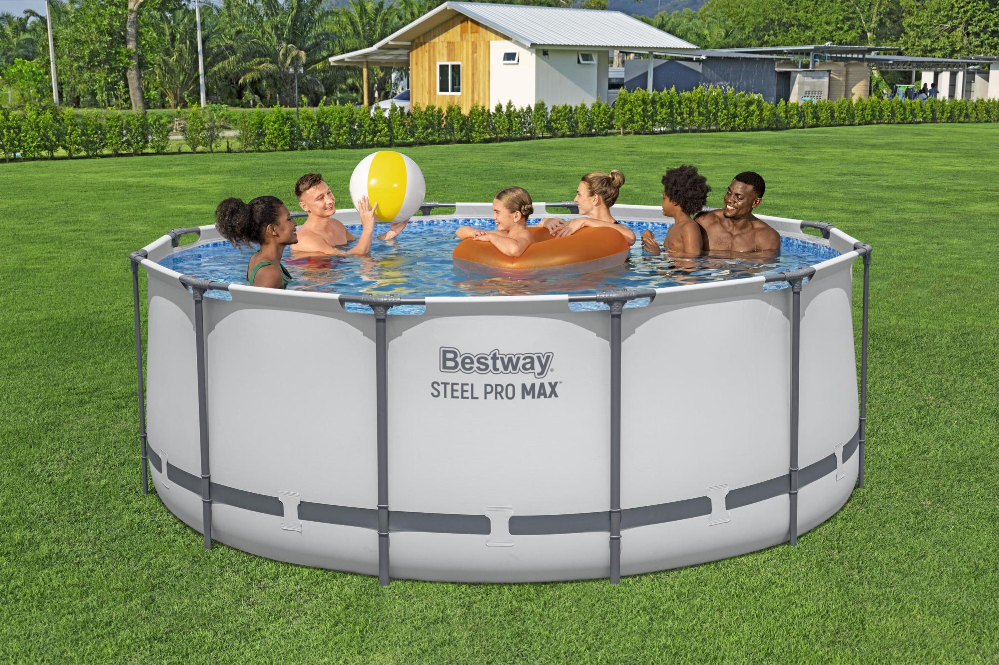 PISCINA BESTWAY 366X122 CM LT 10250 GRIGIO CHIARO - immagine 3