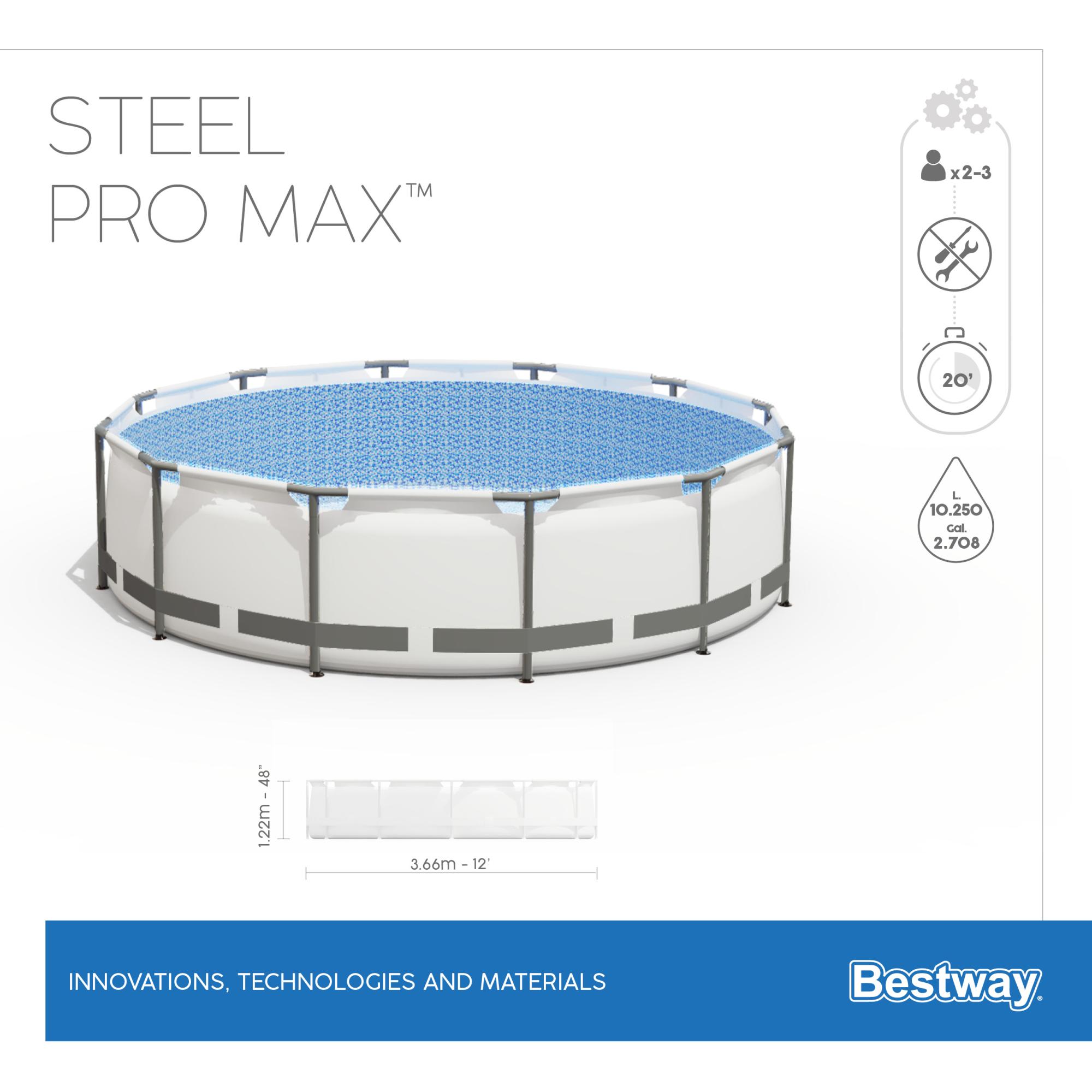PISCINA BESTWAY 366X122 CM LT 10250 GRIGIO CHIARO - immagine 4