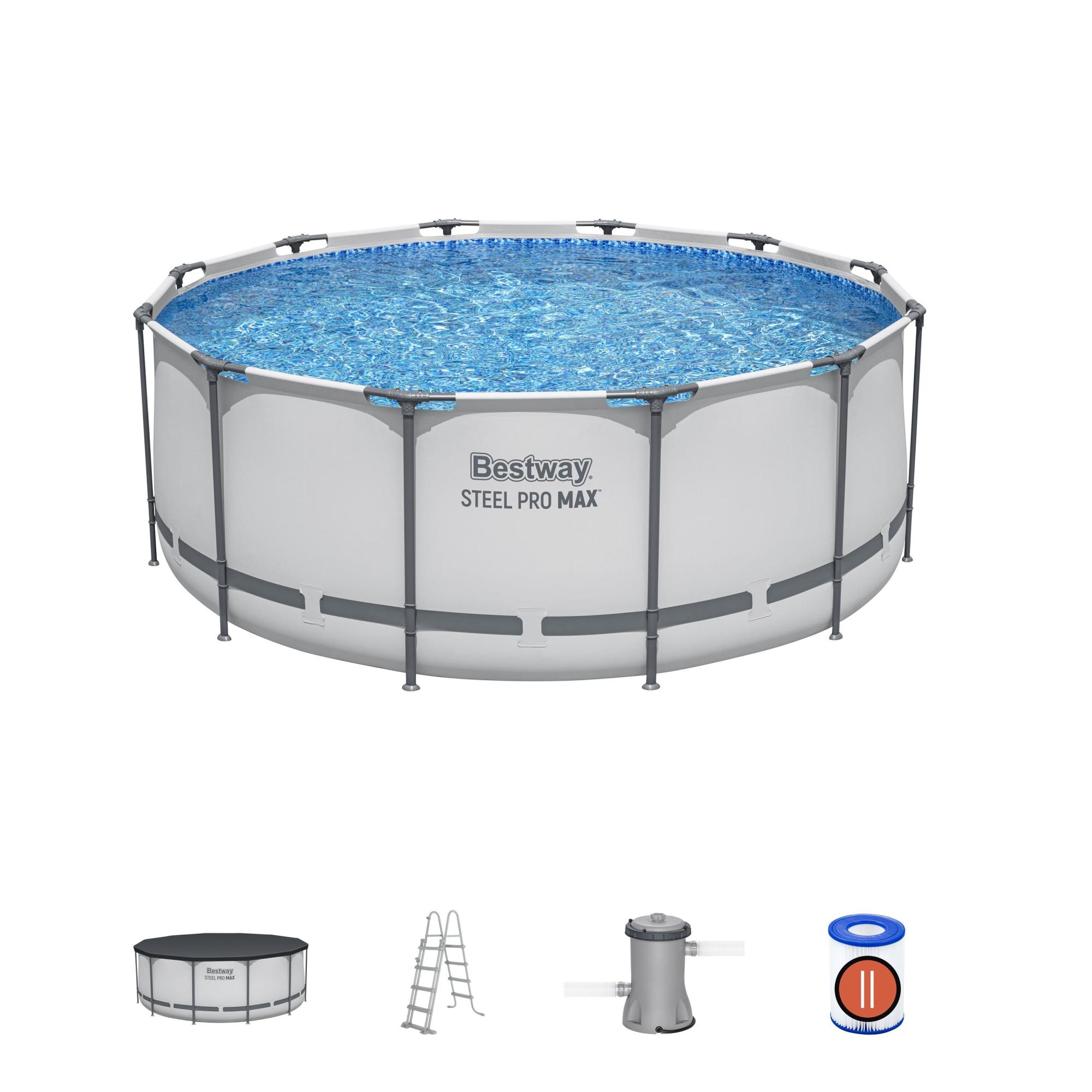 PISCINA BESTWAY 366X122 CM LT 10250 GRIGIO CHIARO - immagine 2