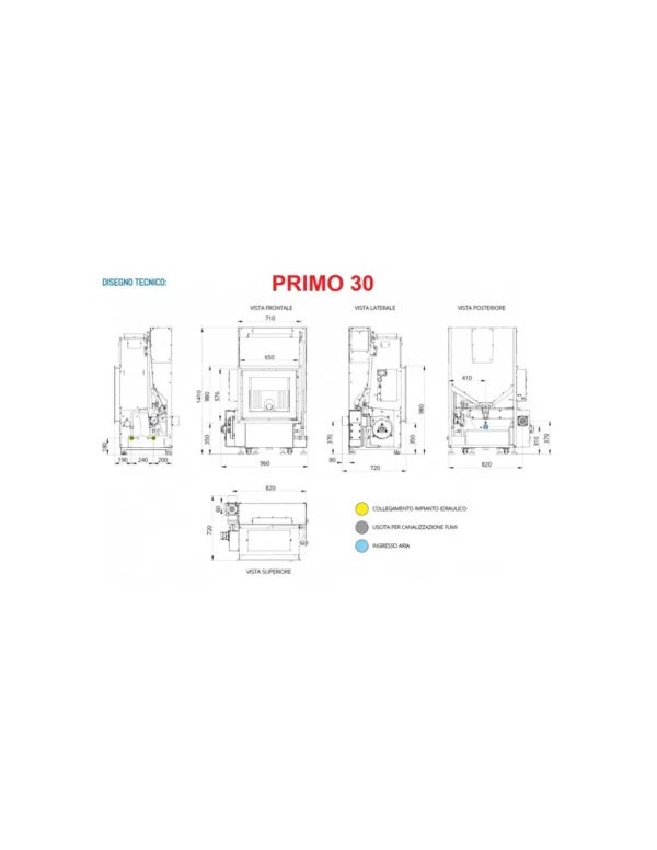 TERMOCAMINO IDRO AIR PELLET ENERGY SYSTEM PRIMO 30 - immagine 2
