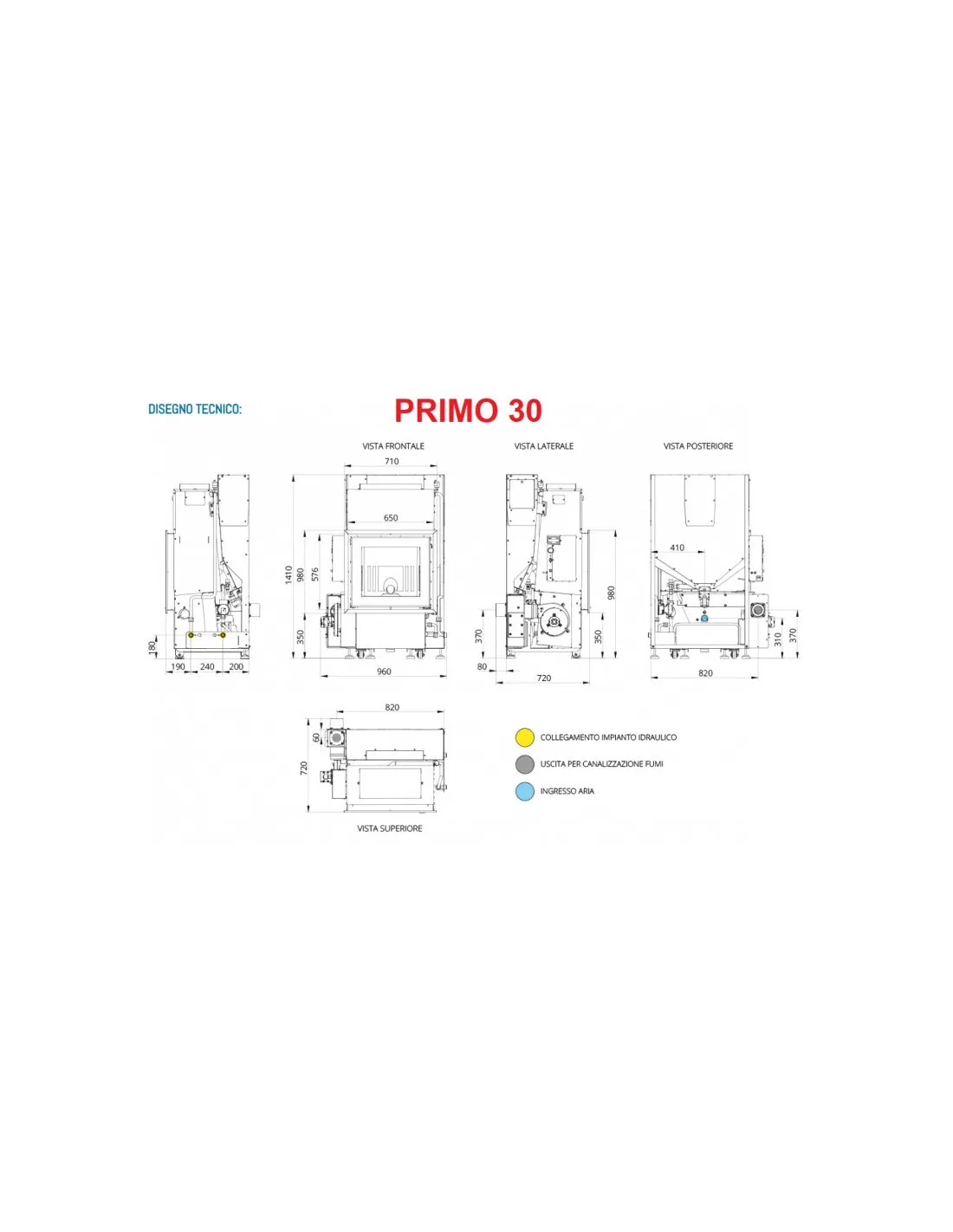 TERMOCAMINO IDRO AIR PELLET ENERGY SYSTEM PRIMO 30 - immagine 2