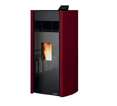 PALAZZATTI STUFA A PELLET ECOFIRE BIANCA 12 PRO3 LUX LC ROSSA