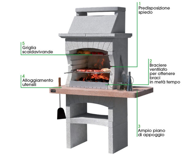 Barbecue in muratura Sunday Tebe Lx Crystal - immagine 2