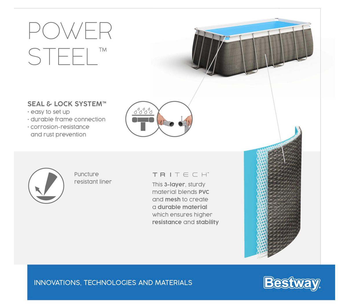 PISCINA BESTWAY RETTANGOLARE RATAN 404X201X100 - immagine 8