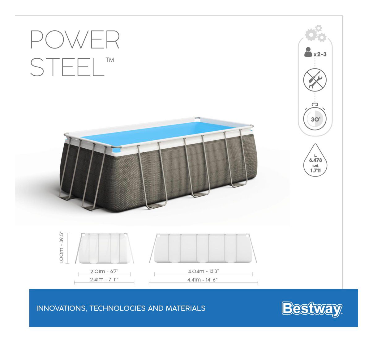 PISCINA BESTWAY RETTANGOLARE RATAN 404X201X100 - immagine 7
