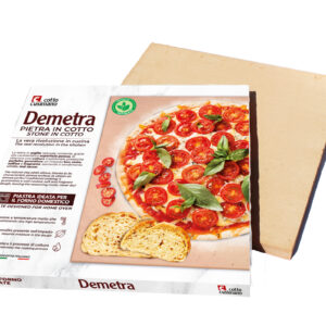 Demetra Piastra Pietra in Cotto refrattaria 2x35x35 + Pala in Legno in Omaggio