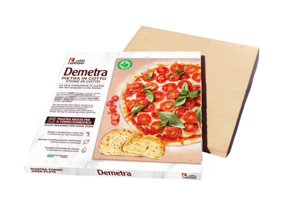 Demetra Piastra Pietra in Cotto refrattaria 2x35x35 + Pala in Legno in Omaggio