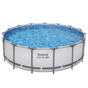 PISCINA BESTWAY STEEL PRO MAX GRIGIO CHIARO 457X122 CM TONDA