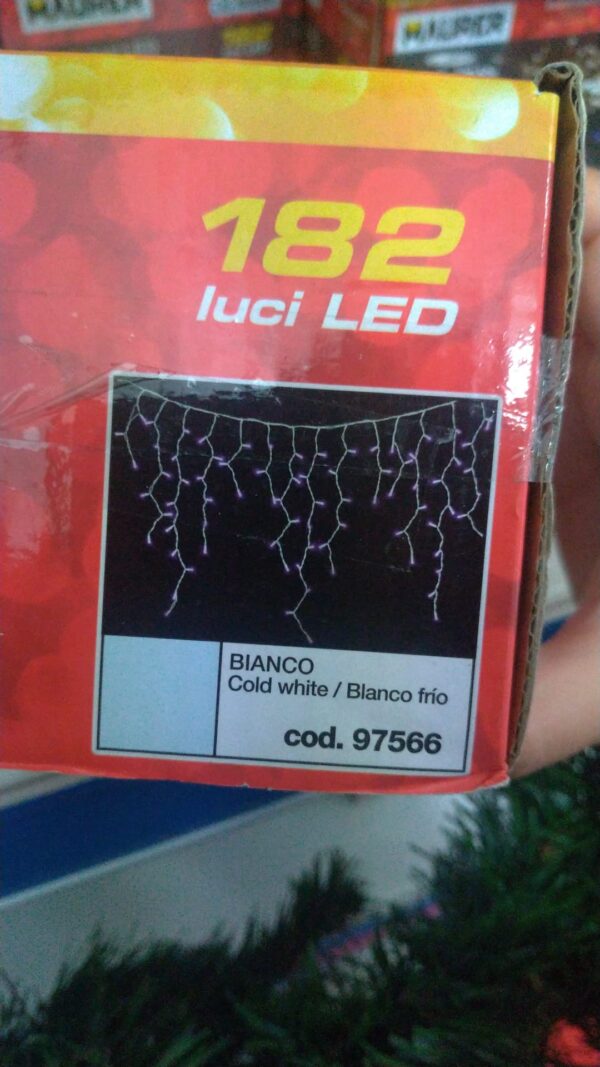LUCI LED DECORATIVE A TENDA MAURER 182 LED BIANCO FREDDO - immagine 2