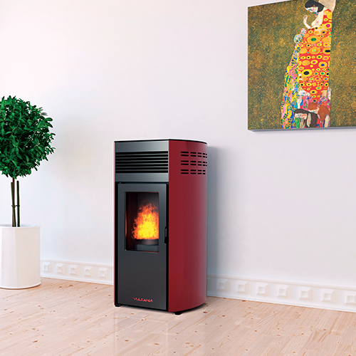 VULCANIA STUFA A PELLET LINDA CANALIZZATA ROSSA - immagine 3