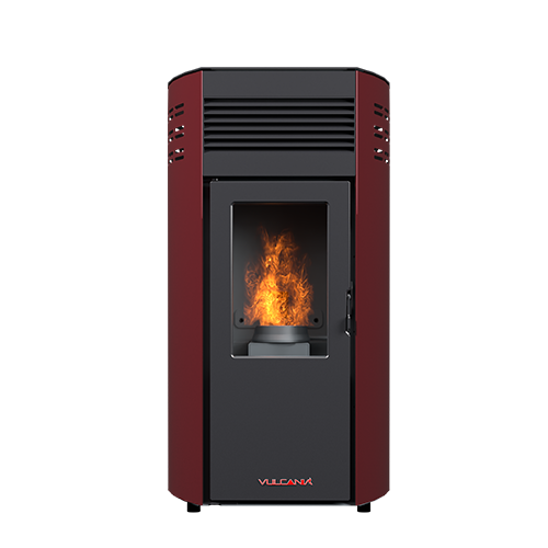 VULCANIA STUFA A PELLET LINDA CANALIZZATA ROSSA