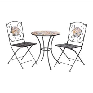 SET TAVOLO MOSAICO + 2 SEDIE FLOWER COD. SET-760/45-46