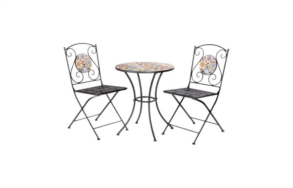 SET TAVOLO MOSAICO + 2 SEDIE FLOWER COD. SET-760/45-46