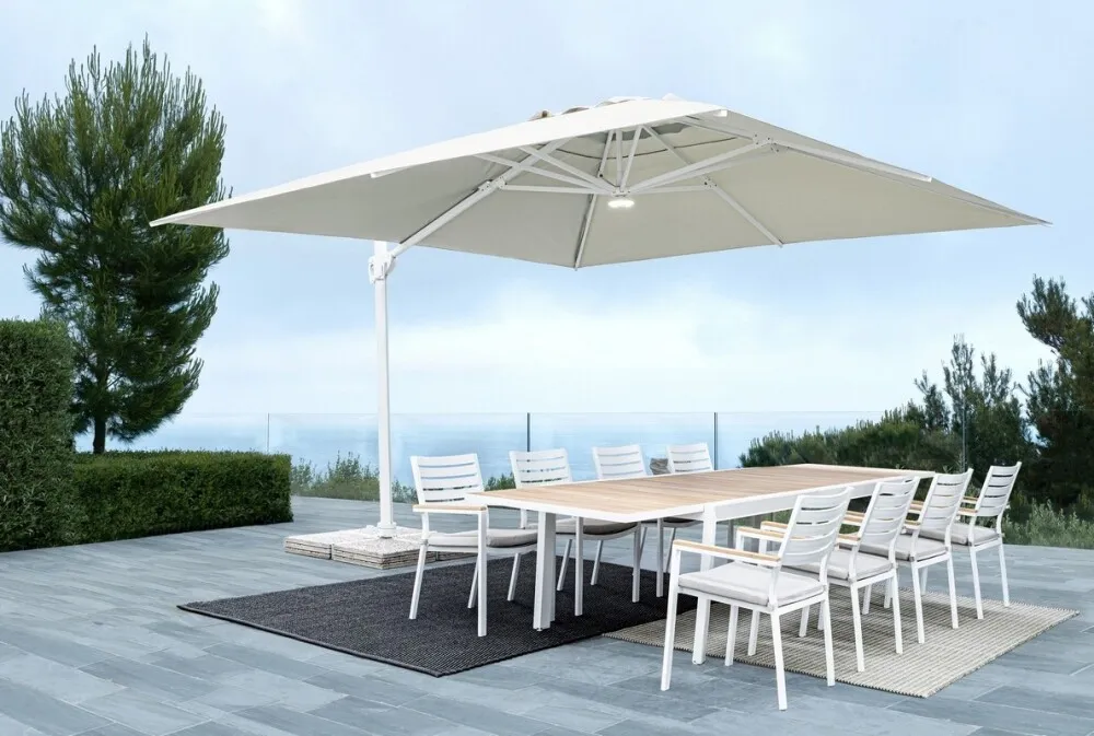 BIZZOTTO OMBRELLONE BRACCIO EDEN 3X3 BIANCO NATURALE - immagine 11