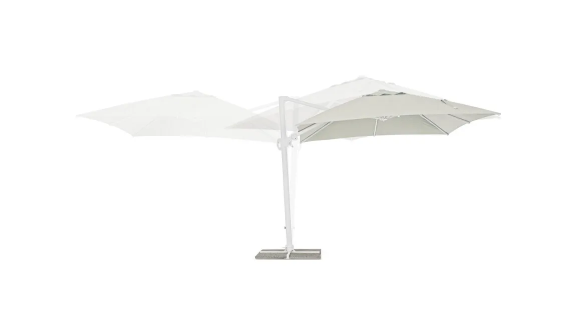 BIZZOTTO OMBRELLONE BRACCIO EDEN 3X3 BIANCO NATURALE - immagine 8