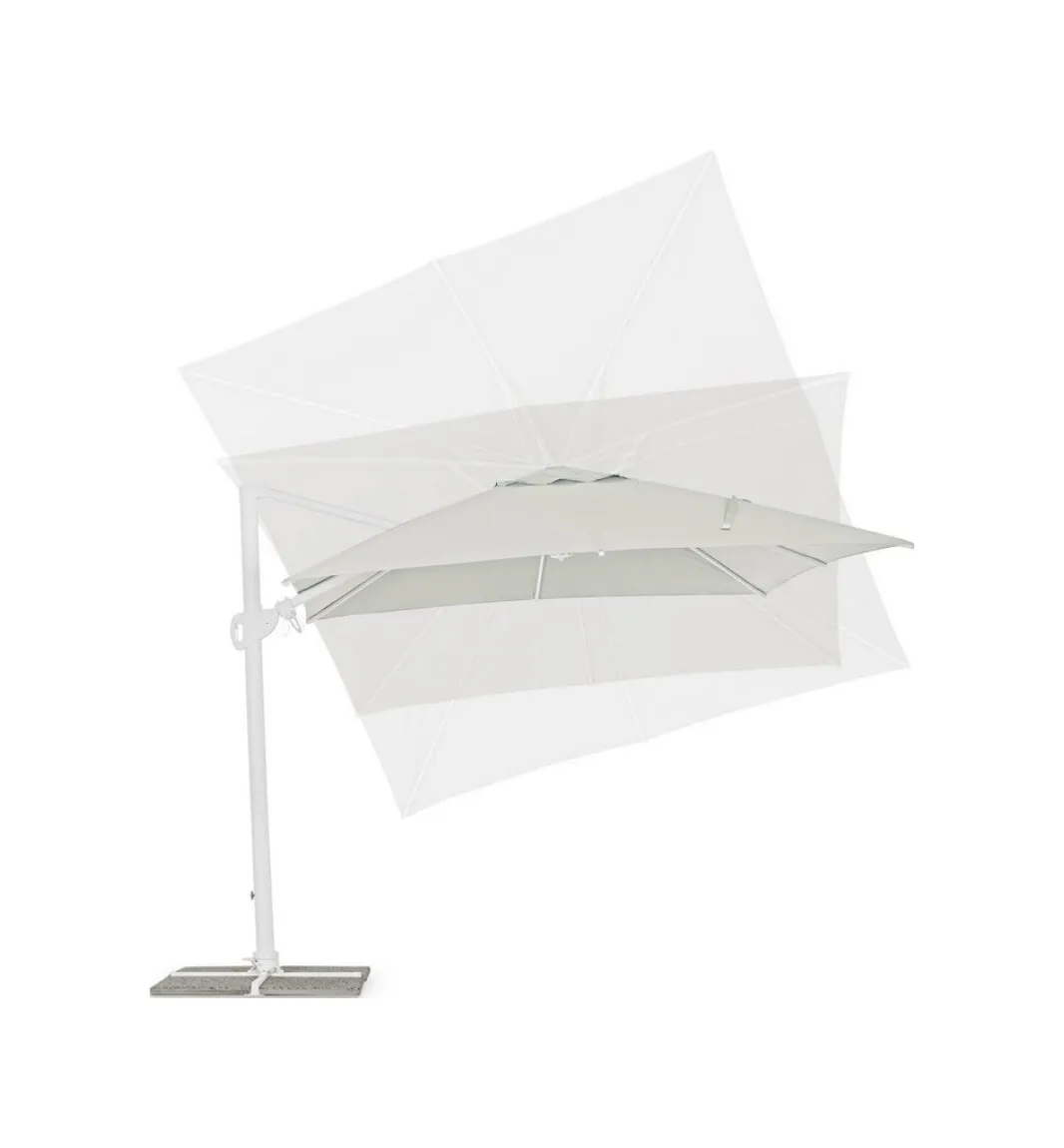 BIZZOTTO OMBRELLONE BRACCIO EDEN 3X3 BIANCO NATURALE - immagine 10