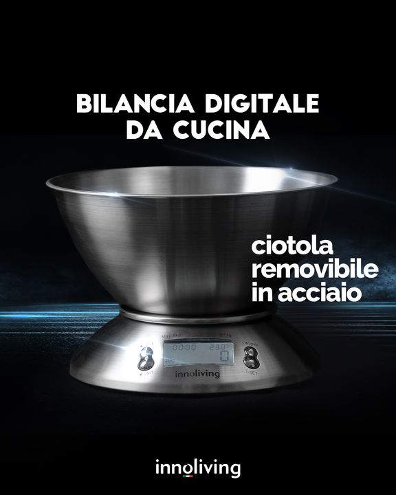 INNOLIVING BILANCIA DIGITALE DA CUCINA C/CIOTOLA INN-127 - immagine 2