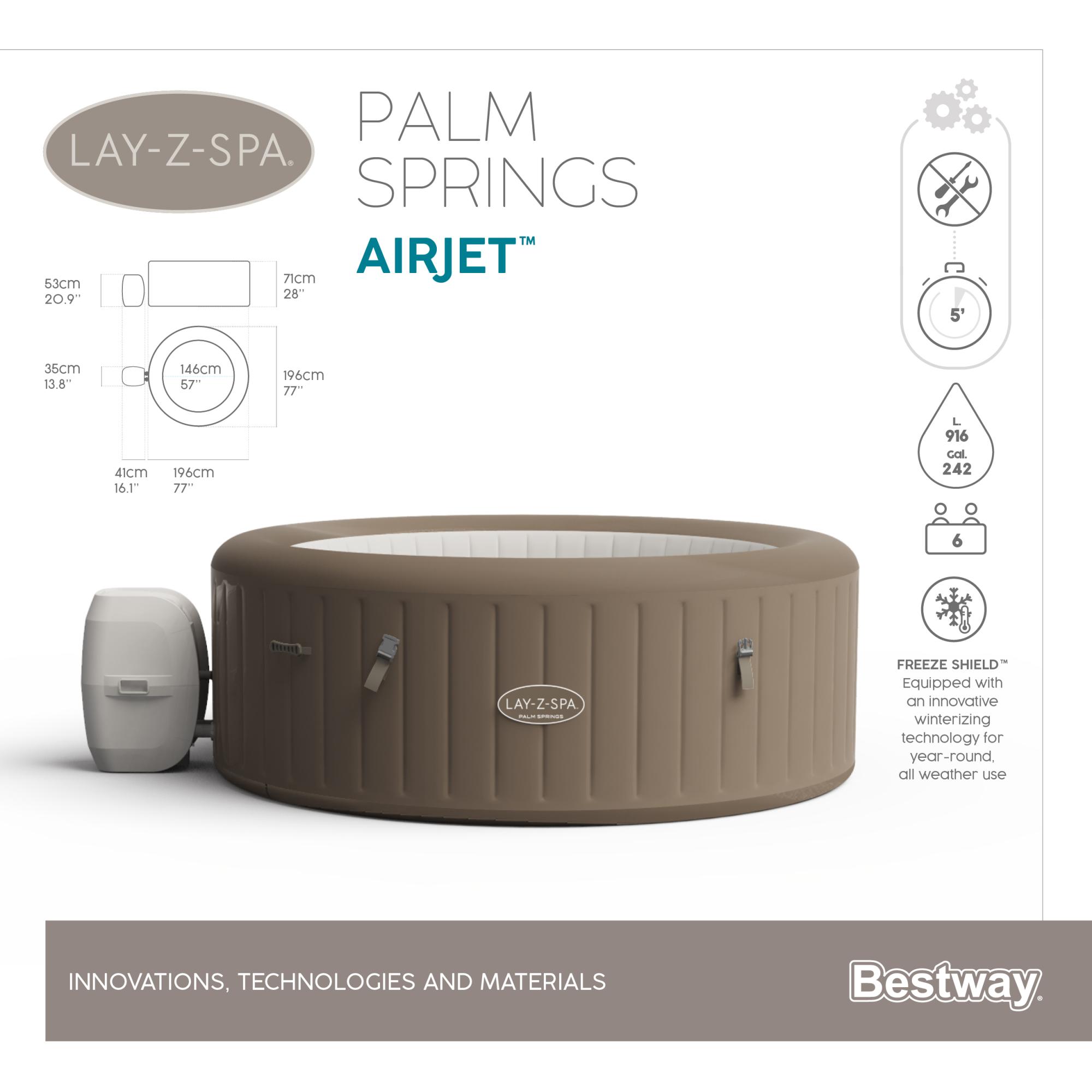 IDROMASSAGGIO BESTWAY GONFIABILE RISCALDABILE AIRJET 196X71 CM - immagine 12