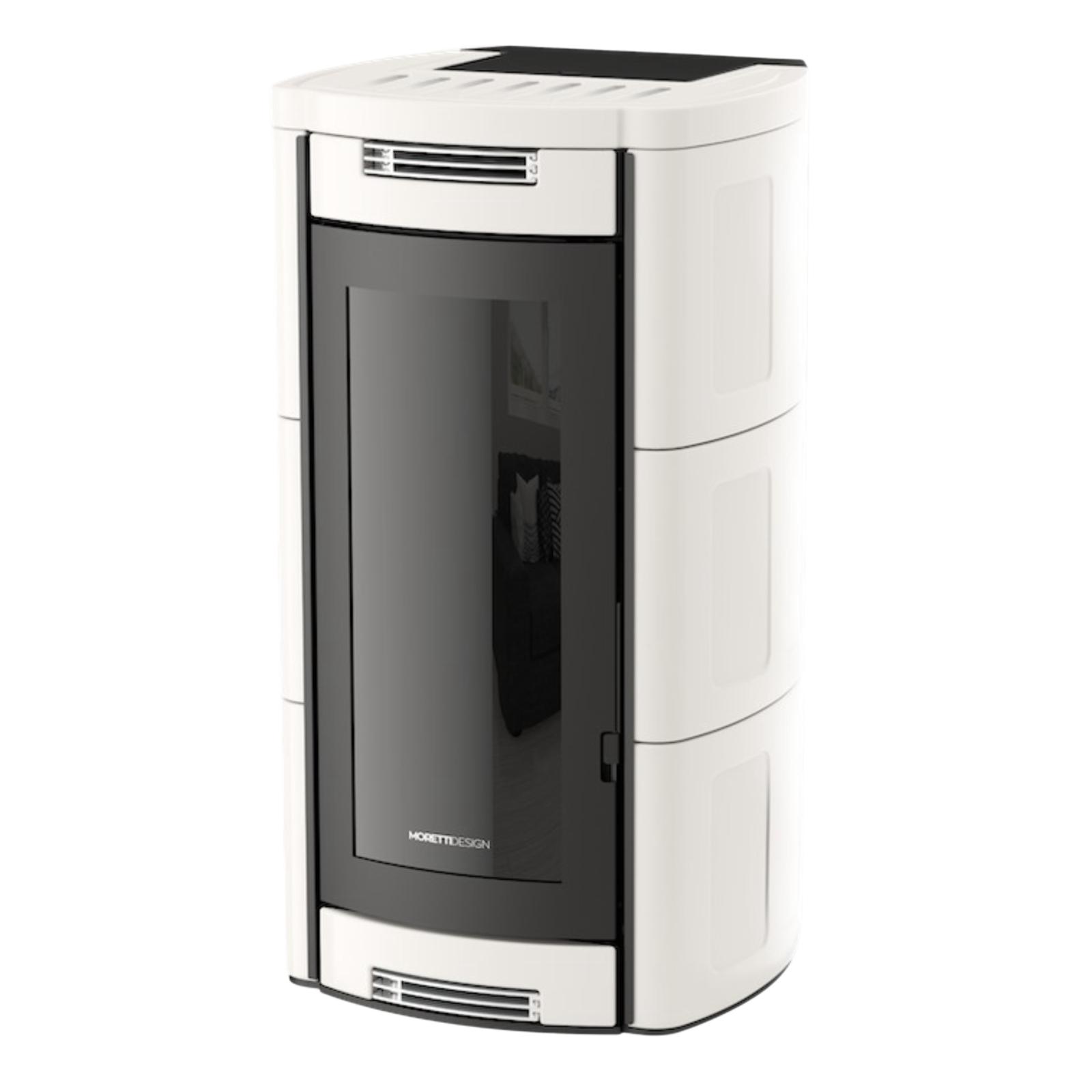 MORETTI TERMOSTUFA A PELLET AQUA GLASS ALADINO BIANCO 22 Kw
