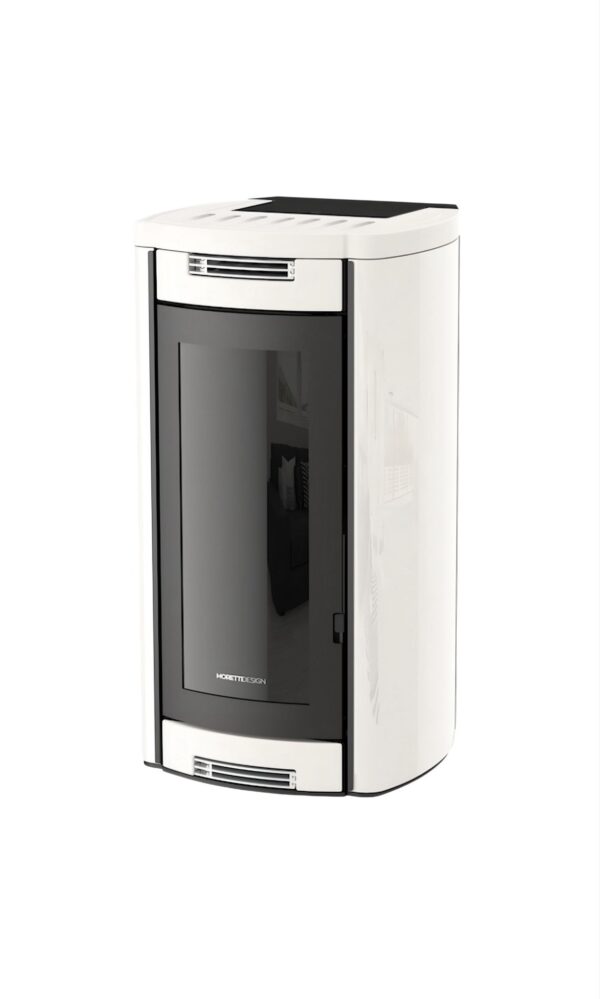 MORETTI TERMOSTUFA A PELLET AQUA GLASS ALADINO BIANCO 22 Kw