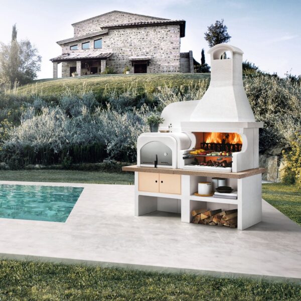 Palazzetti Garden Barbecue a legna con forno MALIBU' 2 forno a Sinistra grezzo - immagine 2