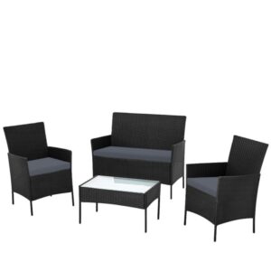 salotto da giardino wrs008 in rattan nero 1