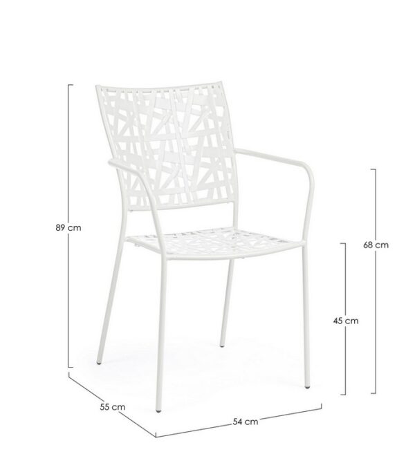 BIZZOTTO SEDIA CON BRACCIO KELSIE BIANCA 0802874 - immagine 2