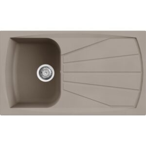 Elleci Lavello Living 400 1 vasca+gocciolatoio reversibile cm. 86x50 granitek tortora