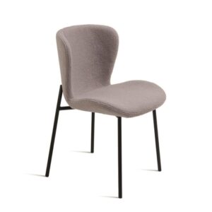 SEDIA IMBOTTITA IN TESSUTO GRIGIO ABRAM