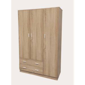 ARMADIO 3 ANTE + 2 CASSETTI 120X52X190H ROVERE N. MK-SPACE120-RN