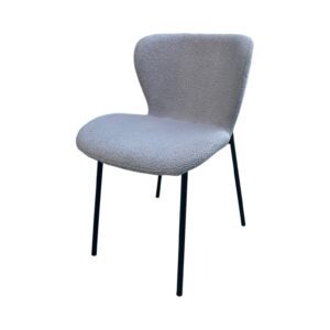 SEDIA IMBOTTITA IN TESSUTO GRIGIO ABRAM
