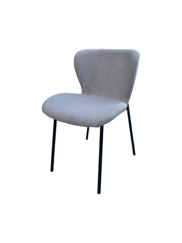 SEDIA IMBOTTITA IN TESSUTO GRIGIO ABRAM