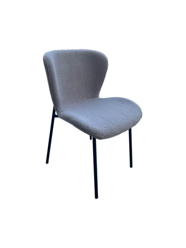 SEDIA IMBOTTITA IN TESSUTO GRIGIO ABRAM - immagine 2