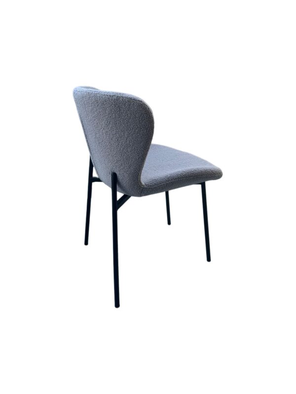 SEDIA IMBOTTITA IN TESSUTO GRIGIO ABRAM - immagine 3