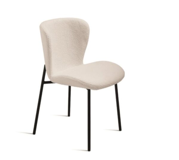 SEDIA IMBOTTITA IN TESSUTO BIANCO ABRAM