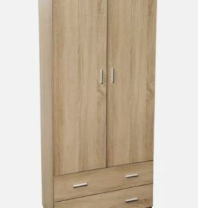 ARMADIO 2 ANTE + 2 CASSETTI 80X52X190H  ROVERE NORDICO MK-SPACE-80-RN