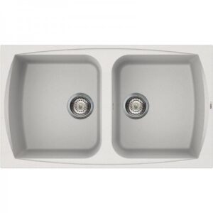 Lavello ELLECI Living 450 - 2 Vasche 86 x 50 Cm  Granitek Bianco LGL45068