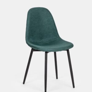 SEDIA JADE IN TESSUTO VERDE SCURO E GAMBE IN METALLO NERO