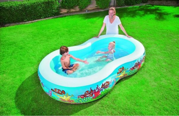 BESTWAY PISCINA GONFIABILE OVALE 2 ANELLI 544LT 262X157X46CM 54118