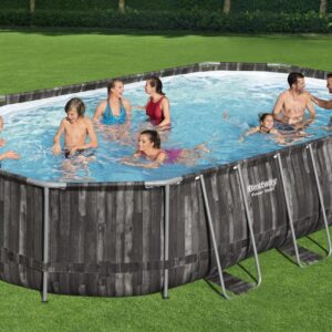BESTWAY PISCINA OVALE FUORI TERRA EFFETTO LEGNO 610X366X122CM 5611R