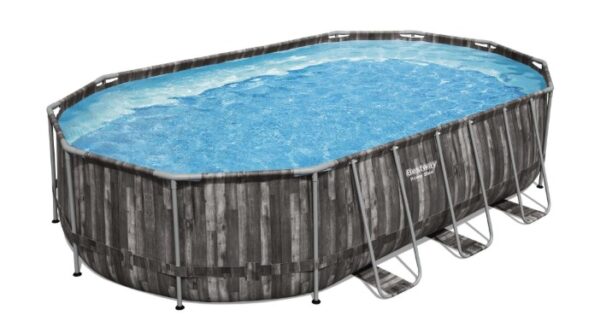 BESTWAY PISCINA OVALE FUORI TERRA EFFETTO LEGNO 610X366X122CM 5611R - immagine 2
