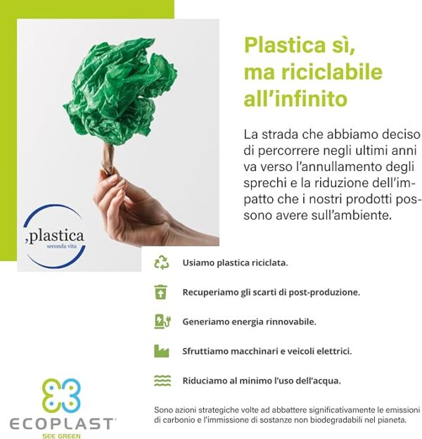 ECOPLAST CESTA PANE FORATA BIANCO LT 80 - immagine 2