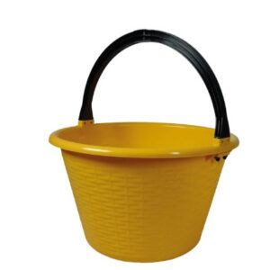 CESTA TONDA GIALLA MANICO NERO LT15