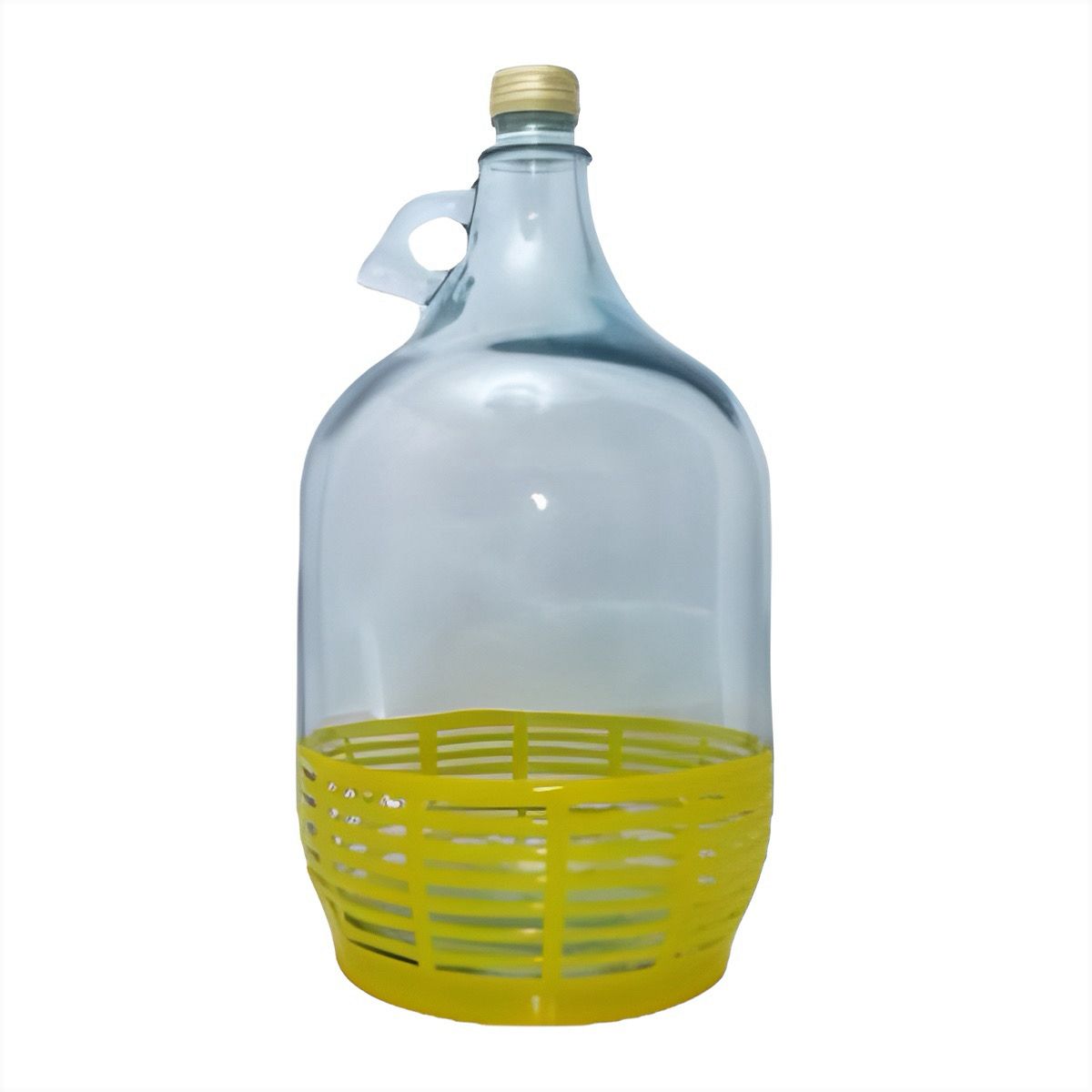 Tradineur Confezione Da 6 Caraffoni In Vetro Da 5 Litri Con Rivestimento In Plastica Bianca E Tappo In Sughero