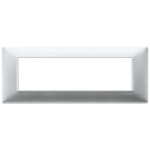 PLACCA 7M TECNOPOLIMERO ARGENTO OPACO VIMAR PLANA ART 14657.20