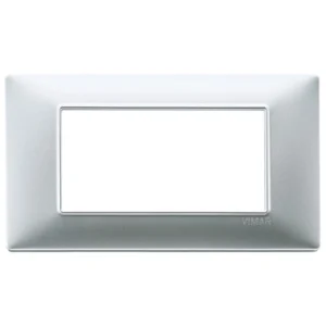 PLACCA 4M TECNOPOLIMERO ARGENTO OPACO VIMAR PLANA ART 14654.20