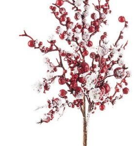 BIZZOTTO RAMO BESSY BACCHE ROSSO GHIACCIATO 60CM NATALE ART. 0932874